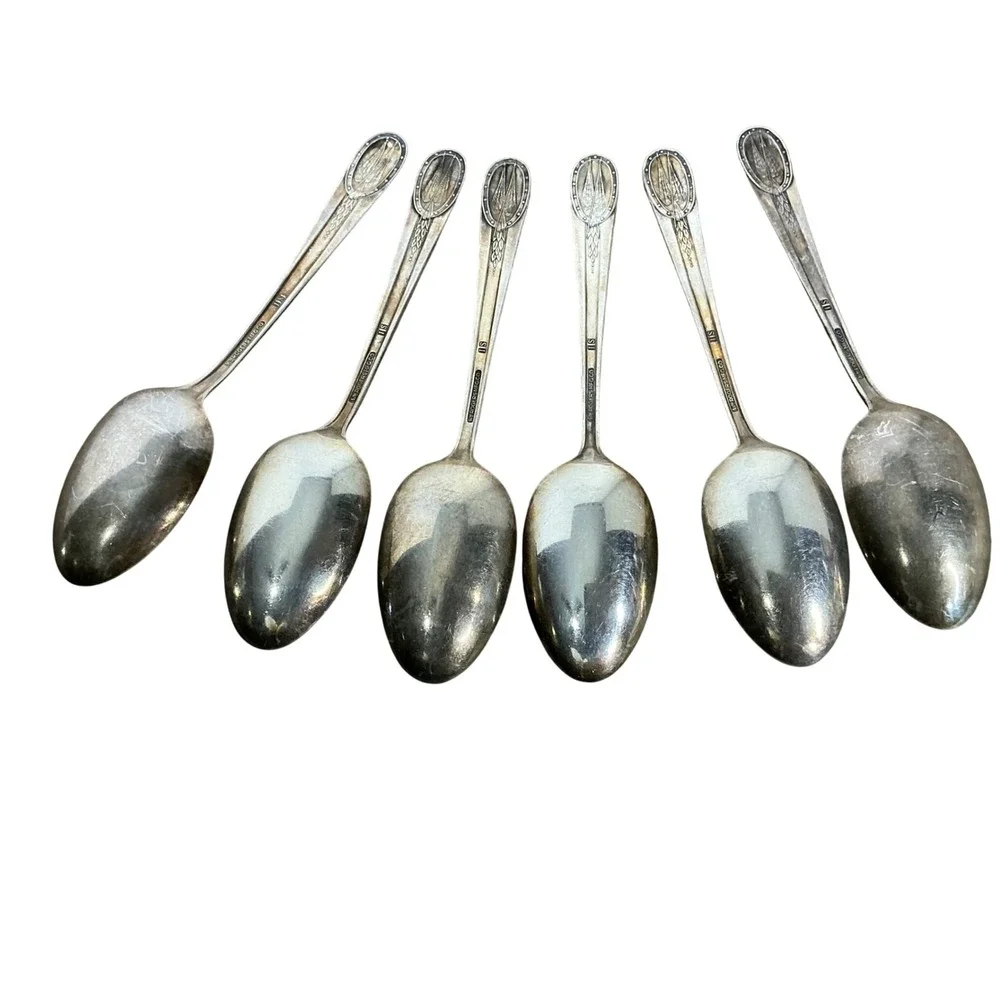 Vintage WM Rogers Presidential Spoon Series‎ Lot of 7 US History Silverplate